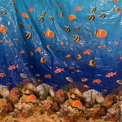 Ocean Kids Shower Curtain With Fish Hooks