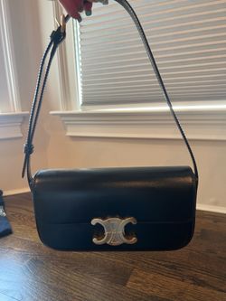 Black leather shoulder bag