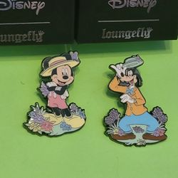 Disney Mickey Mouse & Goofy Picnic Attire Enamel Metal Pin Blind Box Combo Set 