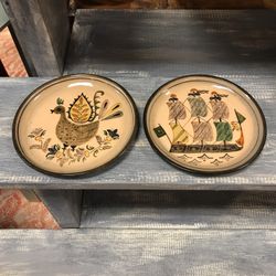 Peacock And Sailboat Ceramic Plates