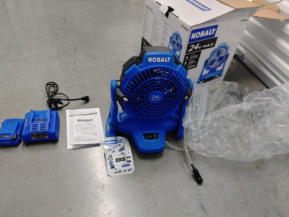 KOBALT 24 Volt Cordless Mister Fan With Battery And Charger
