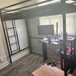 Twin Size Loft Bed & Mattress