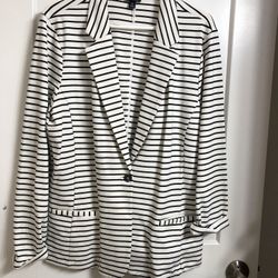 Blazer - White With Black Stripes. 