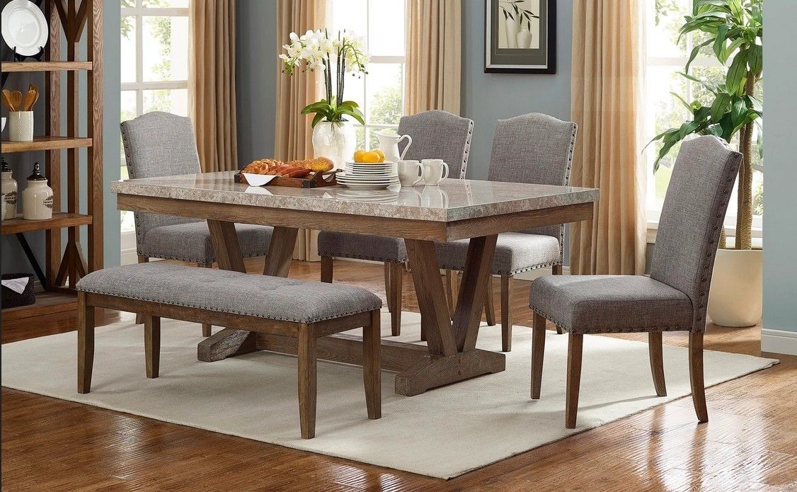 Brown Marble Dining Table