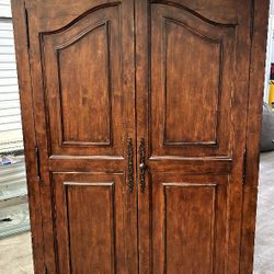 Solid Wood Armoire / Wardrobe Cabinet with Shelves & Drawers