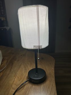 Small Table Lamp with Outlet Base