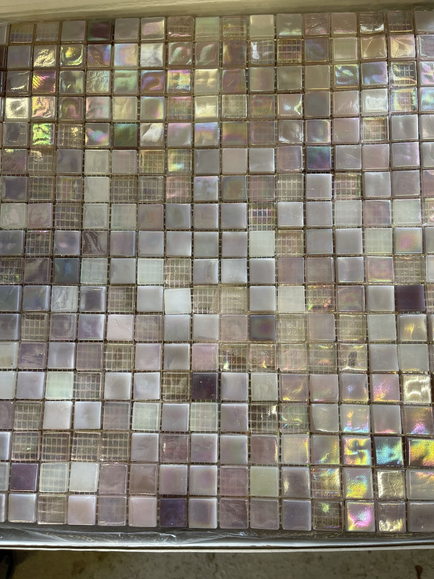 New 5 Boxs Of Pink Mosiac Shimmer Wall Tile 55 Sheets Total