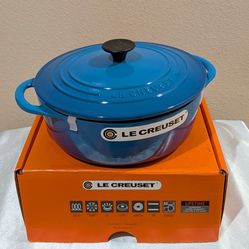 New Le Creuset 2.75-Quart Enameled Cast Iron Round Dutch Oven Blue 