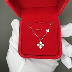 1.2ct Moissanite Flower Pendant Necklace 925 Sterling Silver | D Color Flawless | GRA Certified | Pa