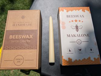 (2) 18 packs of Ivory Beeswax Tapered Candles