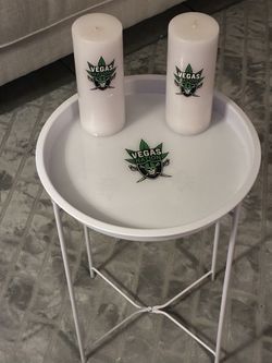 Las Vegas man cave table set with Two candles