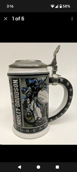 Harley Davidson Beer Stein The American Dream 1998 Lidded Scott Jacobs.