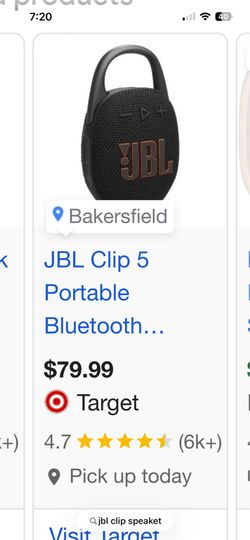 JbL clip 5 portable speaker