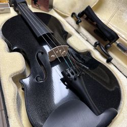 Nice Black 4/4 Violin with New Bow, Digital Tuner, Shoulder Rest, Extra Strings $95 Firm