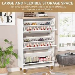New White Shoe Cabinet/Shoe Organizer