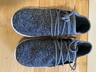 Gray Knit Low-Top Sneakers
