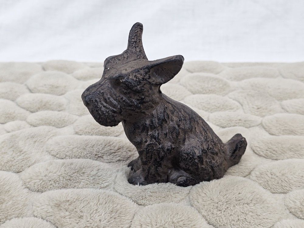 VTG CAST IRON SCOTTY DOG DOORSTOP PAPERWEIGHT