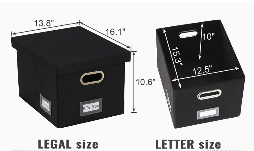 2 Storage Boxes (black Linen covered) Functional and decorative.