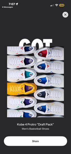 Kobe 4 “draft pack” looking for size 13  Got size 9.5&11mens