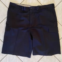 Roundtree & Yorke Men's Cargo Shorts Size 42 Black Microfiber Flat Front  Golf