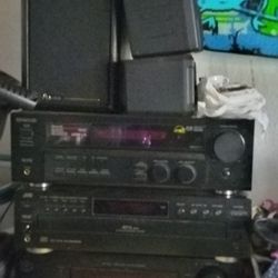 Kenwood Stereo System With All The Small Speakers