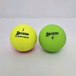 Srixon Q-Star Tour Golf Balls – Lot of 2 – Yellow with Red/Green – (COD66)