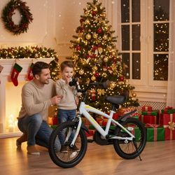 16 Inch Kid Bikes for Boys and Girls Kid Bicycles with Kickstand and Training Wheels Boys Bike Gray-Orange