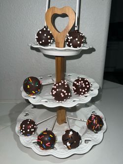Tier cake pops and rice crispy for sale