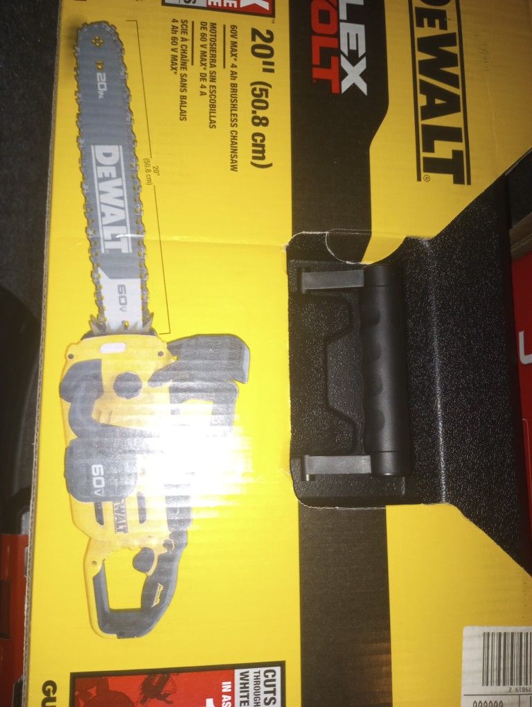 DeWalt 20" Chainsaw Flex Volt 60v