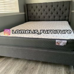 Queen Grey Euro Plain With Ortho Matres!!