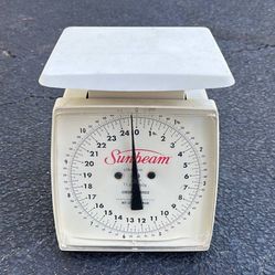 Vintage White Sunbeam 25lb Kitchen Cooking Scale