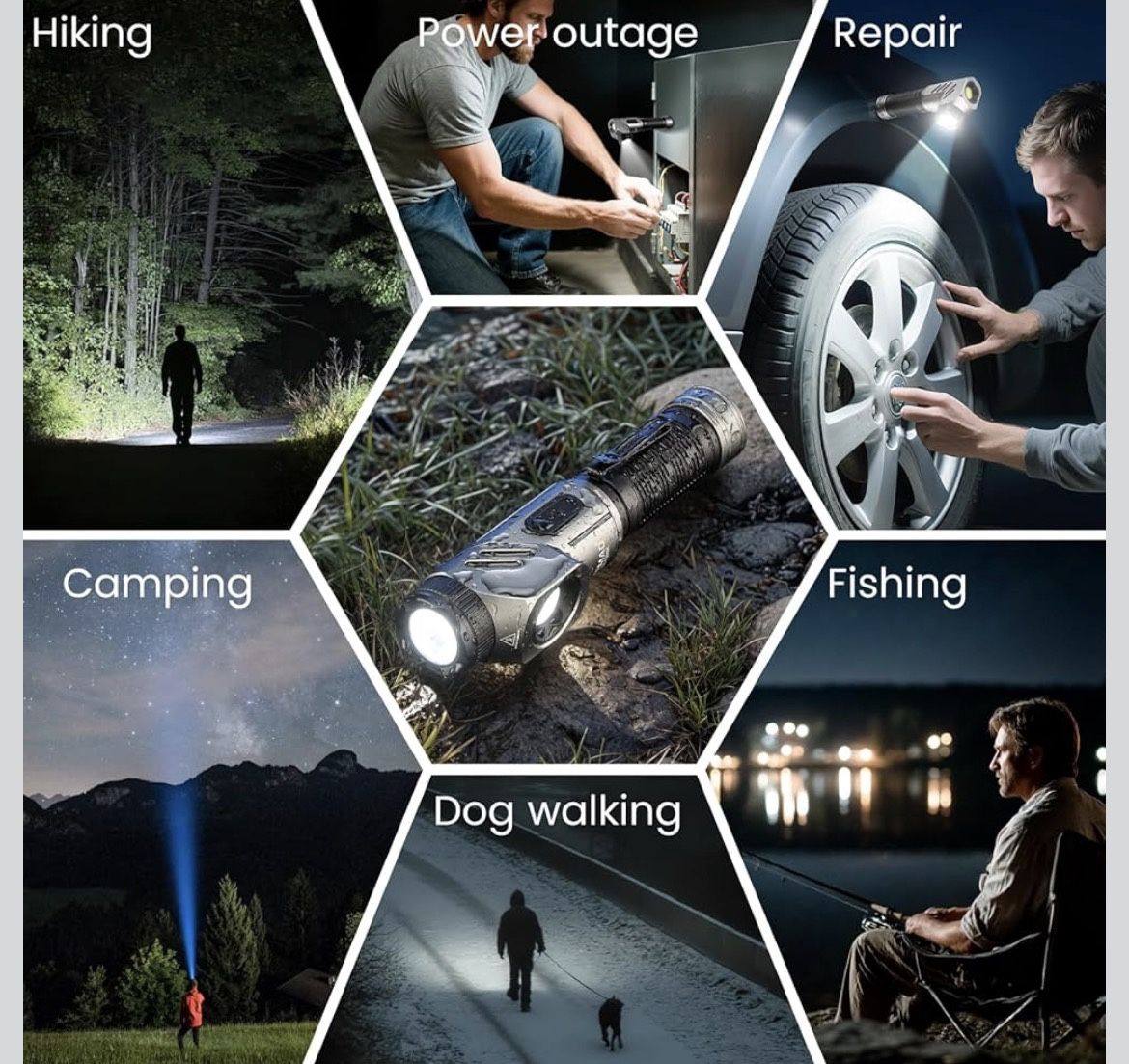 🆕 In 📦 Rechargeable Tactical Flashlights1600High Lumens2️⃣Light Sources,6️⃣Modes,9️⃣0️⃣Degree Rotating,Waterproof Working Light with Magnetic Base