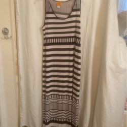 Ladies Black And White Ruby Rd Maxi Dress Size L