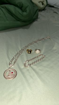 14k Gold Ring, Silver chain (925 Italy), Silver ring, Silver Bracelet