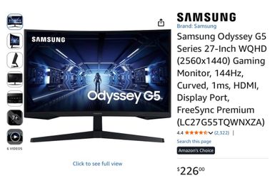 Samsung Odyssey G5 gaming monitor