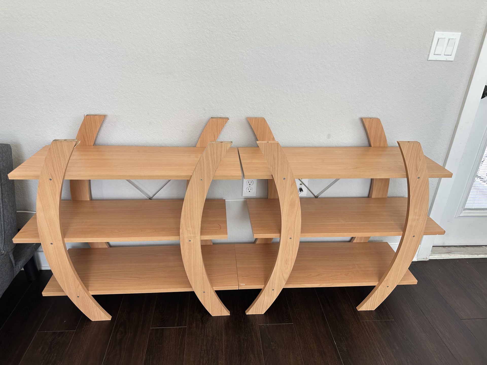 (2) C-Frame 3 tier bookshelves