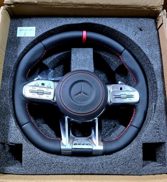 Mercedes Benz Steering Wheel with airbag Carbon Fiber Amg style c300 e300 GLE G class W222 s class..