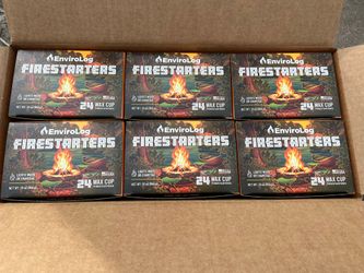 Envirolog firestarters 6 boxes of 24 wax cups 144 cups total NEW