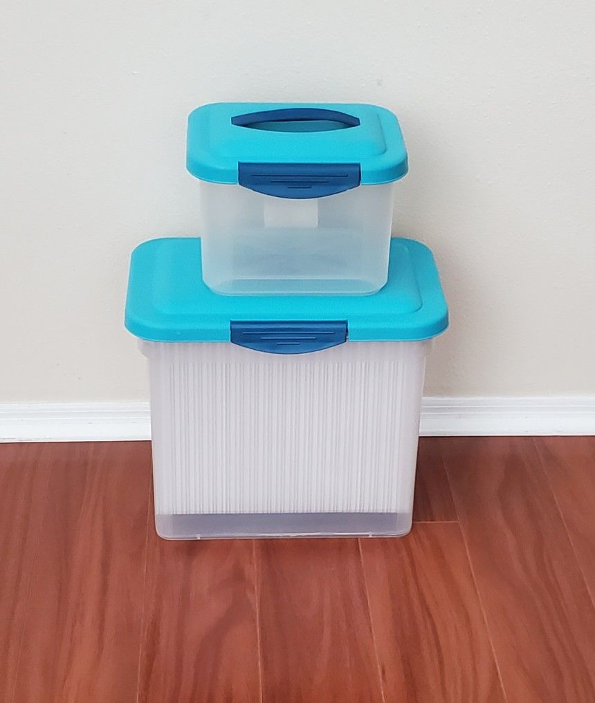 Paper Filing Storage Containers H 11.5" X L 14" X W 9" & H 7.5" X L 9.5" X W 7.5"