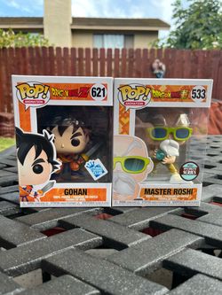 Funko Pop Dragon Ball Lot Gohan #621 Insider Club & Master Roshi #533 Specialty