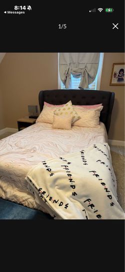 Upholstered Full Bed With Lull Mattress