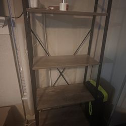 Carbon Loft Ogzewella 4 Shelf Wood And Metal Ladder Bookcase