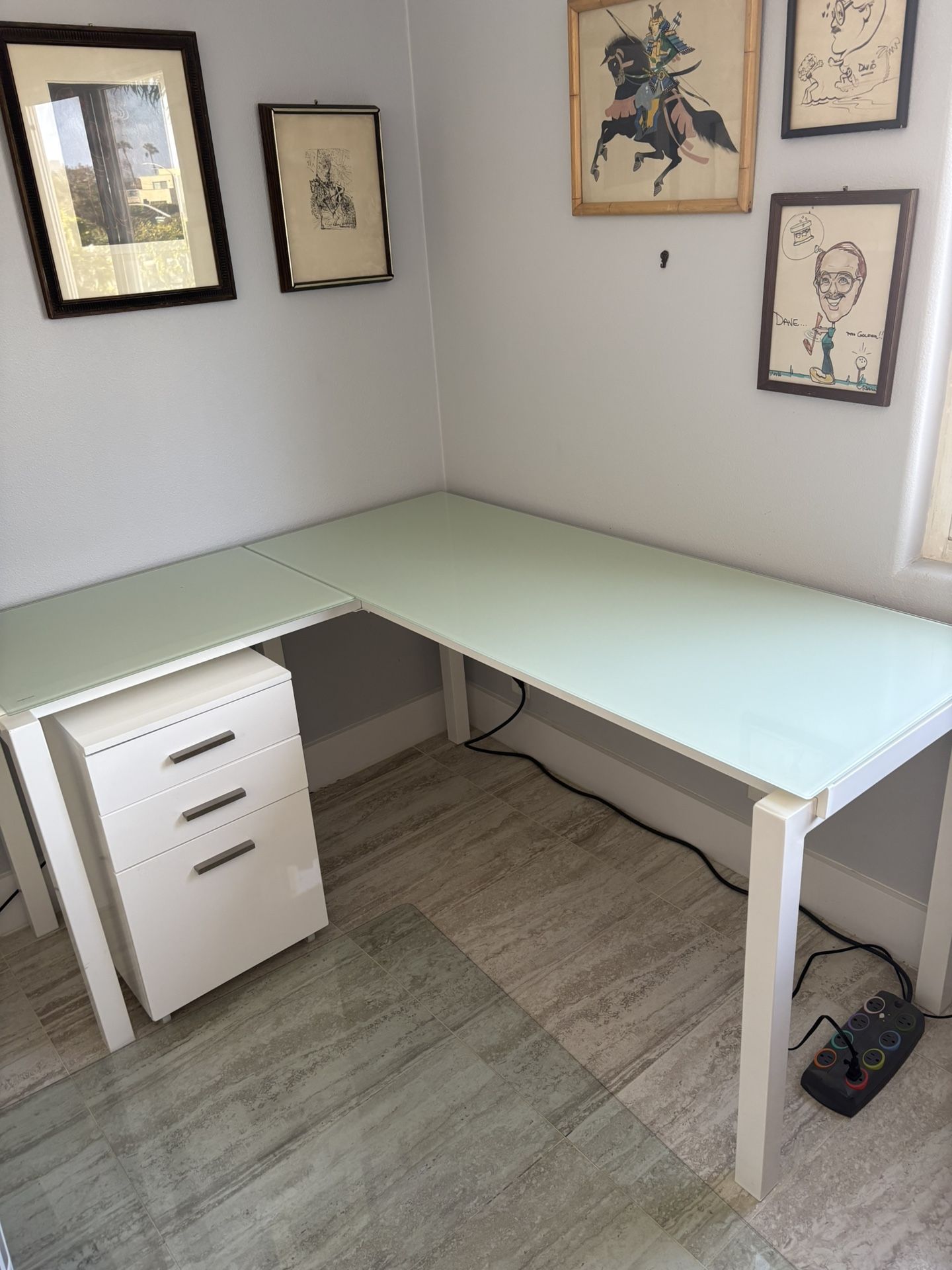 Desk, Office Chair, HP 3850 Office Printer