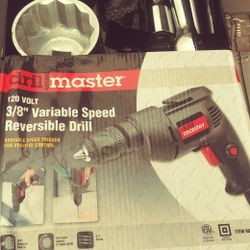 Drill Master 3/8 Variable Speed Reversible Drill Keyless Chuck New In The Box Firm On Price