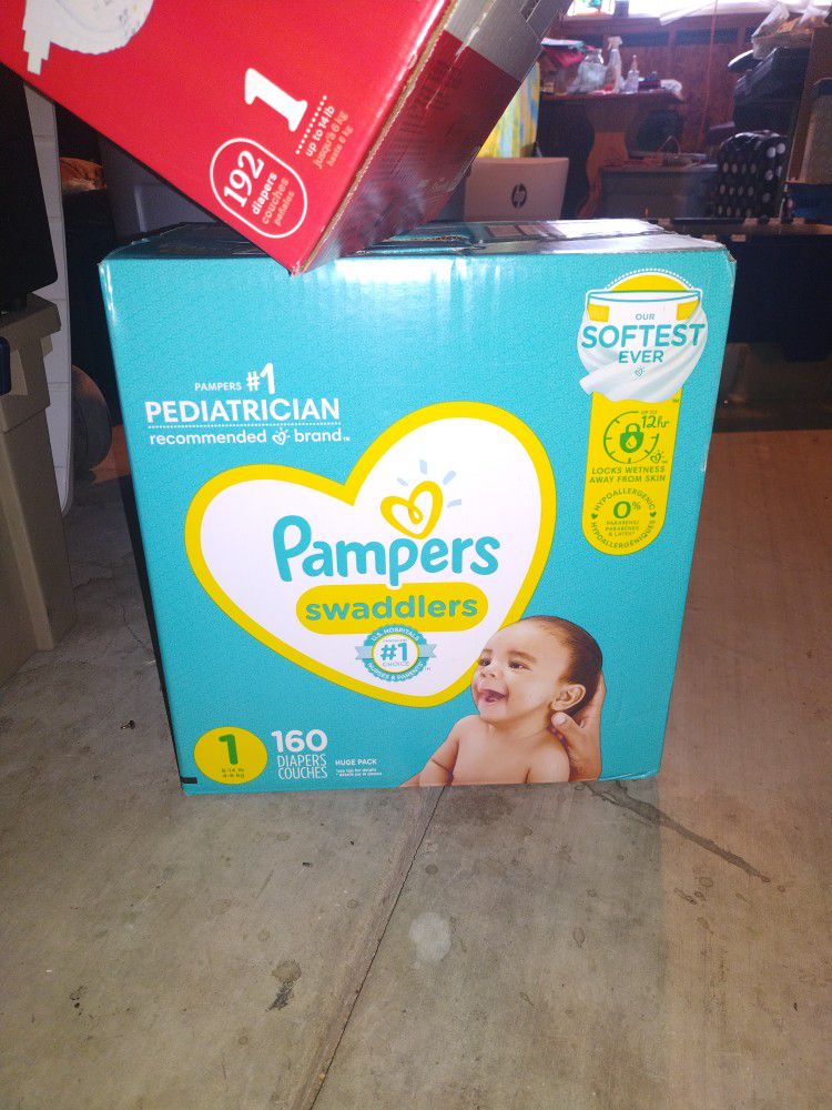 Brand new Unopened Box pampers Swaddlers Sz 1