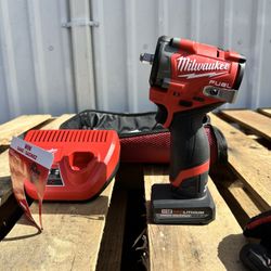 Milwaukee M12 FUEL 12V Lithium-lon Brushless Cordless Stubby 3/8 in. Impact Wrench with HIGH OUTPUT XC5. 0 Starter Kit  NEW $350