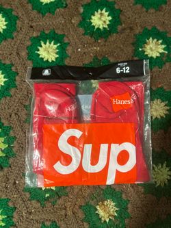 Supreme X Hanes 2-Pack Socks Red