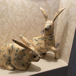 Paper Mache Vintage Rabbits