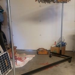 Z-Rack Standard Clothes Rack + Wood Hangers (37 qty)