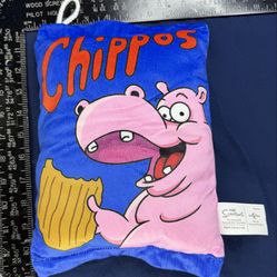 Simpsons Chippos Plush Pillow Hippo Snack Bag Universal Studios